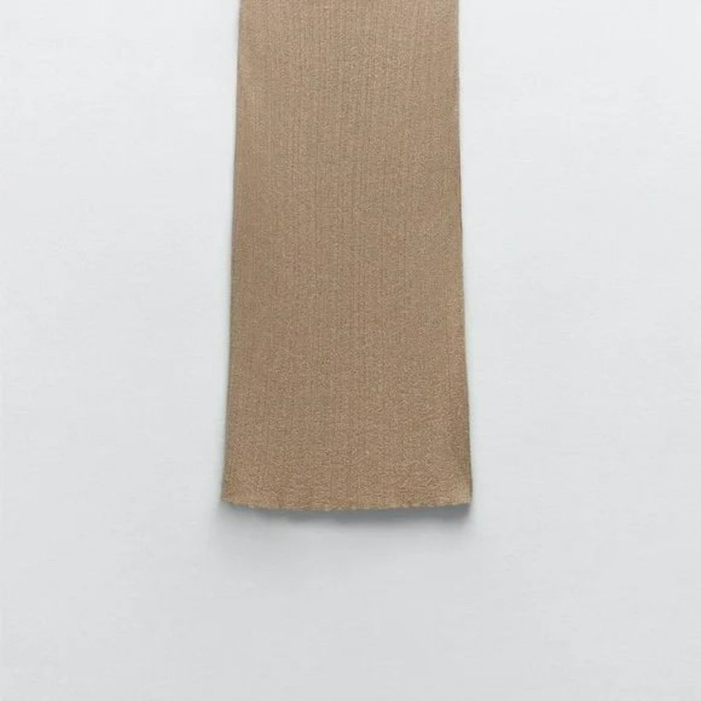 RARE ZARA 2 PIECE GOLDEN METALLIC THREAD WRAP KNIT TOP AND KNIT SKIRT - Picture 7 of 8